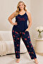 Plus Size Luxury Pajama Set with Elastic Waist Comfort Model Cotton Women's Pajama Set - 2