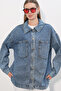 0694 Double Pocket Oversize Denim Jacket - Ice Blue - 2