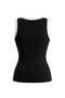 Women's Contrast Piping Detailed U-Neck Crop Tank Top Blouse - 4
