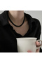 8mm French Vintage Black Pearl Choker Simple Acrylic Beaded Chain Necklace For Women Jewelry Accesso - 4
