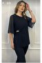 Plus Size Chiffon Sleeved Blouse with Buckle Detail - 3
