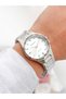 Stylish Silver Color Women's Wrist Watch with Cut Glass - 4