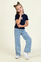 Heart Detailed Girls' Jeans - Light Blue - 3