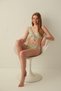 Multicolored Claire Side Side Bottom Bikini with Gapped Detail on the Sides - 2