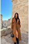 Tan Lined Suit Fabric Belted Long Trench Coat Tns-9007