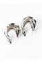 Silver Color Asymmetric Spiral Model Earrings - 2