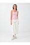 Dusty Rose Slim Fit Strappy Cotton Blend Tank Top - 4