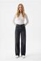 Women's Anthracite High Waist Wide Leg Jean Trousers