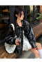 Vintage Women's Oversize Black Leather Jacket - 2