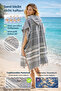 Women's Bathrobe Poncho Peshtemal Cotton Beach Towel Gray
