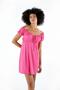 Mini Dress with Front Ruching and Tie-Up Detail (B24-00110) - 4