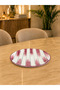 Burgundy Striped Ceramic Presentation Set |   Cake Pan, Layered Cookie Tray and Serving Plate Gold - Feray Home - 5