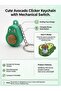 Cute Avocado Design Mechanical Keyboard Key Clicker Stress Keychain - 3D Fidget Toy Gift - 5