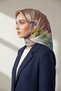 100% Twill Silk Floral Patterned Navy Blue Colored 90X90 Scarf Sewing Shape: Hand Sewing - 2