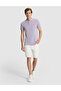 Lilac Slim Fit 100% Cotton Buttoned Polo Collar Basic T-Shirt 50291625-Vr034 - 4