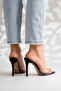 Women's Pointed Toe Thin Heeled Transparent Strap Slippers Sona Brown Skin - 7