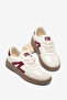 Women's Beige Claret Red Comfortable Fit Rubber Sole Lace-Up Sneaker - 5