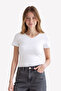 Women's V-Neck Short Sleeve Cotton Modal Stretchy Undershirt - Breathable & Soft Texture - 3