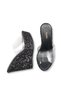 Black Transparent Glass-Coated Slippers Julie - 2