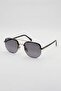 Men's Retro Half Frame Metal Sunglasses Black - 2