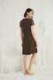 Women's Short Sleeve and Lace V-Neck Nightgown 18703 - 5