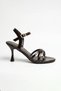 Kelly Thin Cross-Strapped Goblet Women's Heeled Sandals - Brown Wrinkled - 3