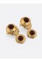 Vintage Textured Stone Detailed Earrings I Mev'Art Collection - 2