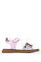 Children's Genuine Leather Pink/Silver Flat Sandals