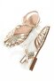 Gold Gold Dore Multi-Strapped Closed Front Ballerina Open Back Heelless Evening Dress Shoes Migino - 3