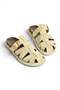 Y596549502 Beige Suede Buckle-Closed Front Women's Slippers - 2