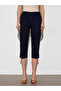 72320 Zipper Detailed Capri-Navy Blue - 3
