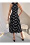 Premium Polka Dot Halter Neck Midi Dress Stylish and Elegant Design - 3