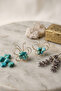 Handmade Butterfly Earrings with Natural Stones 4 Cm. - 2