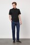 Black Italian Collar Short Sleeve Pocketless Comfort Fit Flexible T-Shirt 1011260156 - 2