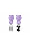 304 Steel Panda Baby Spoon Fork Set with Silicone Handle Bpa Free Ergonomic Non-Slip Purple