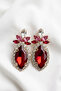 Full Stone-Set Baklava Evening Dress Earrings 5 Cm. - 2