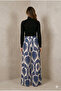 Women's Dark Blue Shawl Patterned Wide-Legged Viscose Pants Yy101396 - 6