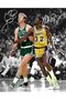 Magic Johnson Larry Bird Signed Autograph Photo A4 Framed Wall Art Gift