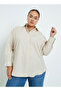 Plus Size Solid Oversized Shirt - 3