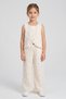 Girl's Muslin Fabric Heart Embroidered Comfortable Fit Two-Piece Set