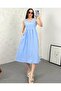 Women's Blue Linen Dress
