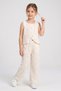 Girl's Muslin Fabric Heart Embroidered Comfortable Fit Two-Piece Set - 2