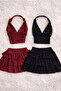 Ashley Sim Detailed Shorts Skirt Blouse Set - 3