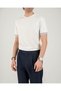 Italian Style Slim Fit Men's Crew Neck Short Sleeve Knitwear T-Shirt Ecru T20031-05