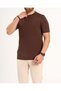 Italian Style Slim Fit Crew Neck Knitwear T-Shirt Dark Brown T13770 - 3