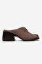 Ardent Mink Suede Genuine Leather Closed-Front Women's Thick Heeled Slippers - 4