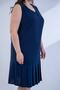 Women's Plus Size V-Neck Pleated Dress - 6
