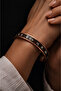 Men's Pure Copper Bracelet with Brown Leather and Patterned Adjustable Magnet Model for Men and Women Copper - 5