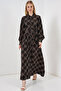 Women's Buttoned Long Hijab Dress 2588 - Black