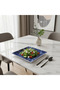 Premium Navy Blue Marble Print Square Melamine Plate - 4